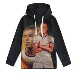 BXLASHJEO Kylian 3D Druck Junge Pullover Kinder Kleidung - Fußball Lässiger Pullover Kinder Kinder Langarm Hoodie - Geschenk Für Sohn Enkel Neffen 10-12Y von BXLASHJEO