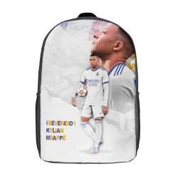 BXLASHJEO Mbappé Schultaschen Teenager - Fußball Laptop Rucksäcke Student Für Grundschule Unterstufe Oberstufe Universität - Geschenk Für Sohn Tochter Enkel Enkelin 17inch von BXLASHJEO