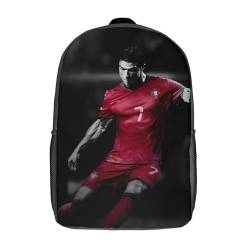 BXLASHJEO Ronnie Schultaschen Teenager - Fußball Schule Rucksäcke Student Für Camping Wandern Draussen Sport Reisen - Geschenk Für Sohn Tochter Enkel Enkelin 17inch von BXLASHJEO