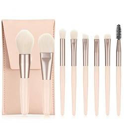 BYYLECL 8-teiliges Make-up-Pinsel-Set, Reisen, tragbar, weich, Make-up-Pinsel-Set, professionelles Kosmetikpinsel-Set mit Aufbewahrungstasche, Aprikose von BYYLECL