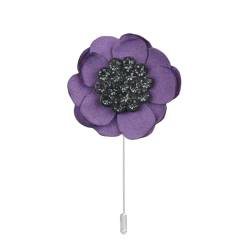 BZSQD 4 * 6CM 10/5PCS Schwarz Diamon Silber Tuch Blume Anstecknadel Abzeichen Mit Silber Pin Blume Corsage Baumwolle Tuch Blume Anstecknadel Brosche Pin von BZSQD