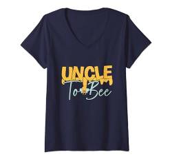 Damen Baby Bee Onkel Honigbiene Geschlecht offenbaren Babyparty T-Shirt mit V-Ausschnitt von Baby Bee Uncle Honey Bee Gender Reveal Baby Shower