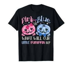 Rosa oder Blau Halloween Baby Geschlecht Enthüllung Party Kürbis T-Shirt von Baby Gender Pregnancy Announcement Matching By Hw