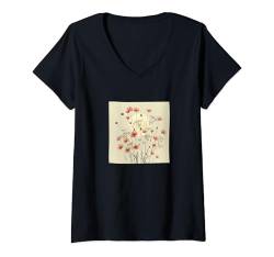 Damen Baby Breath Flower Cottagecore Grafik T-Shirt mit V-Ausschnitt von Babys Breath Flower Cottagecore Merch