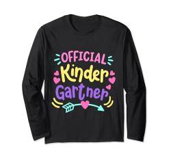 Offizieller Kindergarten im Retro-Stil Langarmshirt von Back To School Vibes Outfit Gifts