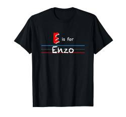 E Is For Enzo, individuell gestalteter Name für Jungen, Kinder, Schule T-Shirt von Back to School, Personalized Custom Boys Names