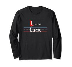 L Is For Luca, Jungen personalisierter Name Kinder Schule Langarmshirt von Back to School, Personalized Custom Boys Names