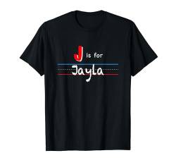 J Is For Jayla, Mädchen Individueller Personalisierter Name Kinder Schule T-Shirt von Back to School, Personalized Custom Girls Names