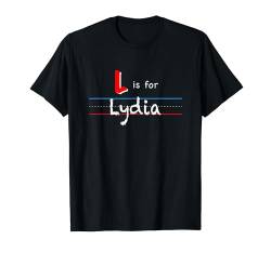 L Is For Lydia, Mädchen personalisierter Name Kinder Schule T-Shirt von Back to School, Personalized Custom Girls Names