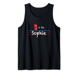 S Is For Sophie, personalisierter Name für Mädchen Tank Top von Back to School, Personalized Custom Girls Names