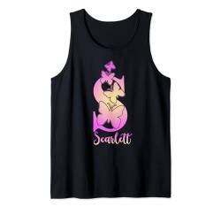 Scarlett, niedlicher personalisierter Schmetterling benutzerdefinierte Kinder Mädchen Name Tank Top von Back to School, Personalized Custom Girls Names