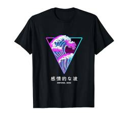 Emotional Waves Japanese Vaporwave Aesthetic Y2k Emo Kanji T-Shirt von Bad Attitudes