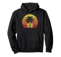 Grafik-T-Shirts mit Silhouette eines Kokosnussbaums bei Sonnenuntergang Pullover Hoodie von Bad Omens Co.
