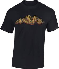 Wander Tshirt Herren : Alpen - Kletter T-Shirt Männer - Geschenk für Wanderfreunde - Bergsteiger Ausrüstung (Schwarz XXL) von Baddery