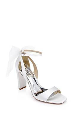 Badgley Mischka Kim Damen-Sandale mit Absatz, weiß - white satin, 41 EU von Badgley Mischka