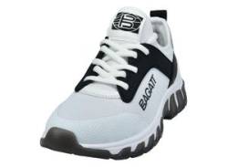 Slip-On Sneaker BAGATT Gr. 37, schwarz-weiß (weiß, schwarz) Damen Schuhe Schnürschuhe mit aufgesetzter Zierschnürung, Freizeitschuh, Halbschuh, Schlupfschuh von Bagatt