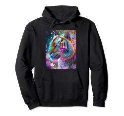 Cool Colorful Abstract Wild Tiger Spirit Graphic Design Pullover Hoodie von Bahaa's Tee