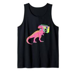 Cool Funny T-Rex Dinosaur Hearing Music Illustration Graphic Tank Top von Bahaa's Tee