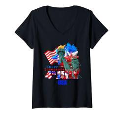 Damen Cool USA 4th Of July USA Flag For Happy Independence Day T-Shirt mit V-Ausschnitt von Bahaa's Tee