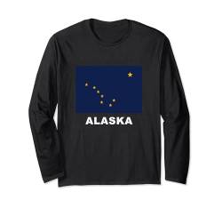 I Love Alaska, coole Alaska-Flagge, Illustration, Grafikdesigns Langarmshirt von Bahaa's Tee
