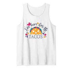 Ich bin hier für die Tacos Illustration Neuheit Grafikdesigns Tank Top von Bahaa's Tee