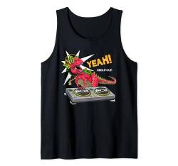 Rock & Roll DJ T-Rex Dinosaur Illustration Graphic Designs Tank Top von Bahaa's Tee