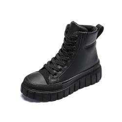 Bailey Xingqi Damen High Top Turnschuhe Plattform Erhöhte Sohle Turnschuhe Casual Schnürschuhe(Schwarz EU Size 39) von Bailey Xingqi