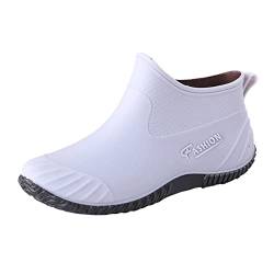 Baiomawzh Gummistiefel-Damen Bequem Gummistiefeletten mit Rutschfest Sohle Weit Regenstiefel Leicht Regenschuhe Wasserdichte Regenstiefeletten Breiter Fuß Gummistiefel Sommer Gummi Boot von Baiomawzh