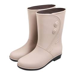 Baiomawzh Gummistiefel Damen Leicht Gummistiefeletten mit Rutschfest Sohle Weit Regenstiefel Sommer Gummistiefel Breiter Fuß Regenstiefeletten Bequem Regenschuhe Wasserdichte Rain Boots von Baiomawzh