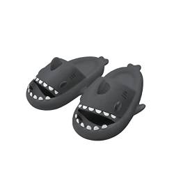 Baketron Cloud Shark Slides Niedliche Hai Hausschuhe für Damen Shark Slippers Herren Weich Rutschfest Badelatchen Hausschuhe Unisex Badeschuhe für Sommer Strand Sandalen - Schwarz 46/47 EU von Baketron