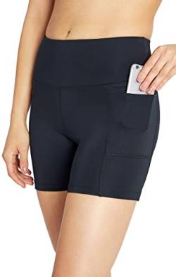 Bally Total Fitness Damen High Rise 5" Pocket Shorts, schwarz, Large von Bally Total Fitness