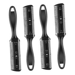 Baluue 4 Stück Dünner Kamm Zweiseitige Haarschneideschere Damenrasierer Kämme Für Frauen Doppelrasierer Professioneller Haarkamm Shaper Rasierkamm Persönlicher Trimmer Plastik Black von Baluue