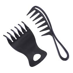 Baluue 4 Stück breite Zahngarnitur Haarkamm Männerkämme für Haare lockiger Entwirrungskamm Entwirrkamm haar styling set wide tooth comb Friseurkamm breiter Zahnabstand Kamm Plastik Black von Baluue