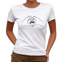 Banco T-Shirt Damen Love Paar Beziehung Infinity hochwertiger Druck, Größen XS - 6XL, 100% Baumwolle von Banco