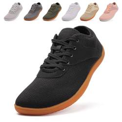 Baofular Barfußschuhe Herren Damen Breite Barfussschuhe Sommer Atmungsaktive Sneaker Bequeme Walkingschuhe Fitnessschuhe für Gym Schwarz 45 EU von Baofular