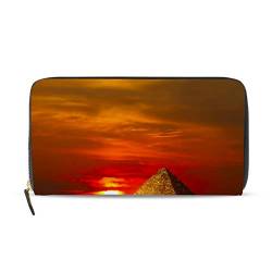 GIGIJY Sunset Egypt Pyramid Purse Multi Credit Card Holder Bag for Women Leather Zipped Long Wallet, multi, Einheitsgröße von Bardic