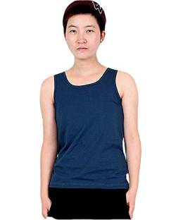 BaronHong Frauen Lesben Tomboy Bandage Haken Cosplay Bunte Streifen Oberbekleidung Tank Top Weste Chest Binder (blau, S) von BaronHong