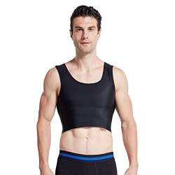 BaronHong Männer verbergen Gynäkomastie Pullover Brust Binder Kompression Abnehmen Unterhemd Männer Korsett Tanktops (Schwarz, S) von BaronHong