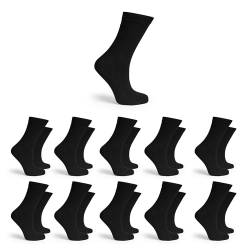 Basic Treasure 10 PAAR Damen Socken Schwarz | Schwarze Damensocken | Ringelsocken | Socken Damen 39-42 | Damen Socken 39/42 von Basic Treasure