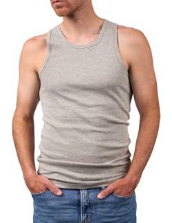 Basic Treasure 5er Pack Feinripp Unterhemd Herren Grau, Herren Unterhemden 100% Baumwolle, Tanktops Männer, L von Basic Treasure