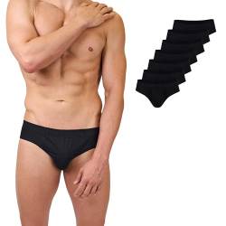 Basic Treasure 7er Pack Herren-Slips, Baumwolle Slip Herren, Herren Unterwäsche Ohne Etikett, Klassischer Herren Unterhosen Slip (DE/NL/SE/PL, Alphanumerisch, XL, Regular, Regular, Schwarz) von Basic Treasure