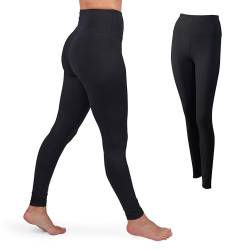 Basic Treasure High Waist Leggings Damen, Leggins Blickdicht für Sport und Yoga, Elastische Sporthose, Schwarz oder Armee Grün (DE/NL/SE/PL, Alphanumerisch, XXL, Regular, Regular, Schwarz) von Basic Treasure