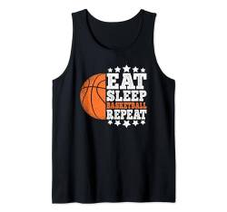 Eat Sleep Basketball Repeat Basketball Damen Herren Kinder Tank Top von Basketball Bekleidung Damen Herren Kinder
