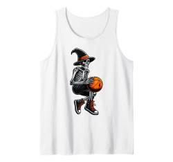 Skeleton Basketballspieler Männer Jungen gruselig Halloween Tank Top von Basketball Skeleton Halloween Men Boys