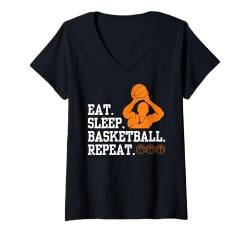 Damen Basketballer Basketballspieler Kinder Streetball Rebound T-Shirt mit V-Ausschnitt von Basketball Tshirt Herren Coach Streetball Jungen