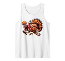 Truthahn Basketballspieler Männer, Jungen zum Erntedankfest Tank Top von Basketball Turkey Player Thanksgiving Men Boys