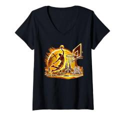 Damen Basketball für Männer und Jungen Basketball T-Shirt mit V-Ausschnitt von Basketball designs For Men Women Kids