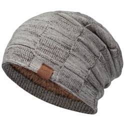 Bassdash WinterMütze warme Strickmütze Slouchy Beanies mit Fleece gefütterte Skullcap Damen Herren von Bassdash