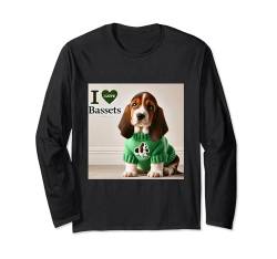 I Love Bassets Shirt Basset Mama Papa Doggie Basset Hound Dog Langarmshirt von Basset Hound Gifts and Doggie Shirts