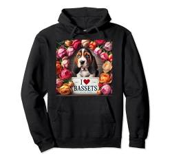 I Love Bassets Shirt Basset Mama Papa Doggie Basset Hound Dog Pullover Hoodie von Basset Hound Gifts and Doggie Shirts